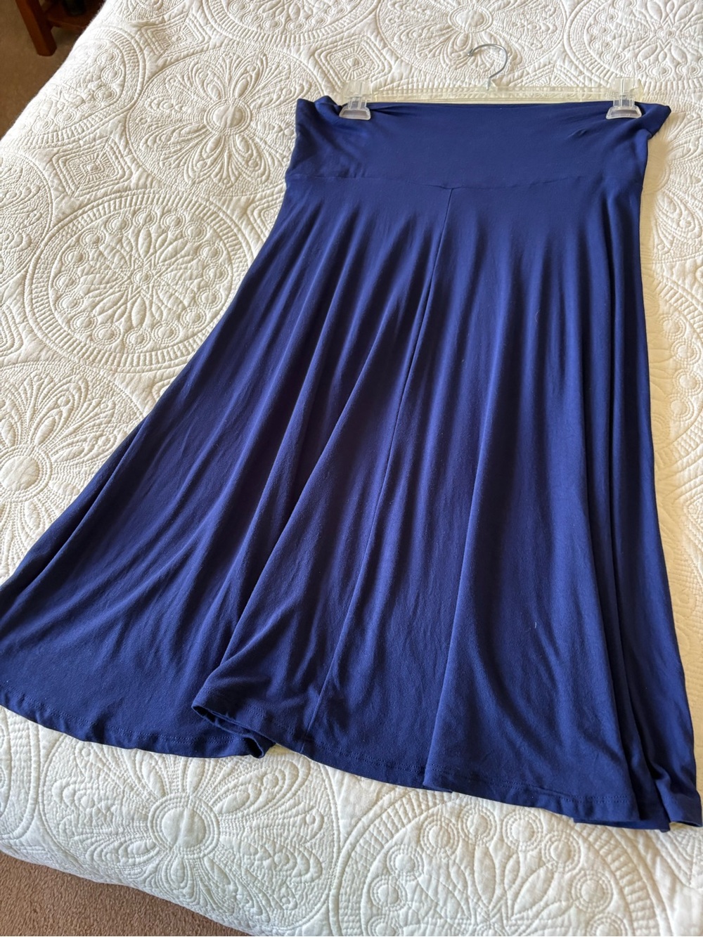 Navy A-Line Maxi Skirt